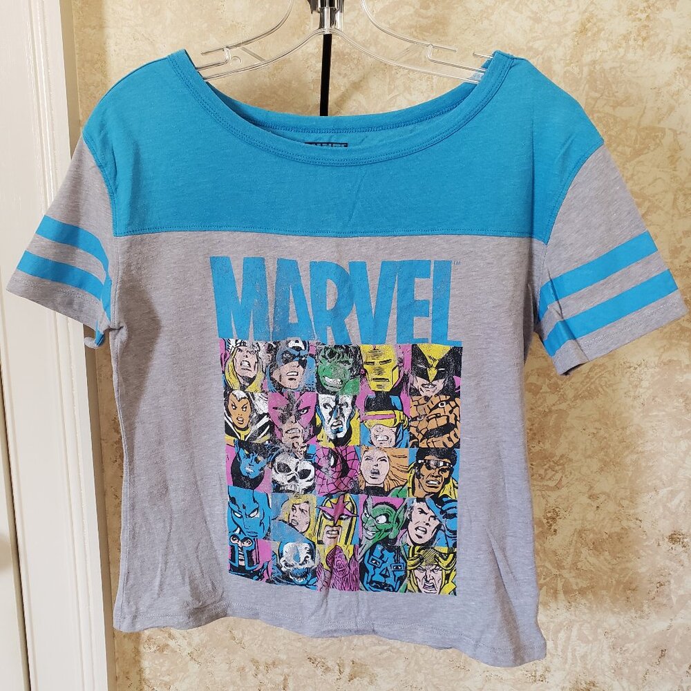 Marvel classic comic heroes & villains jersey style tee